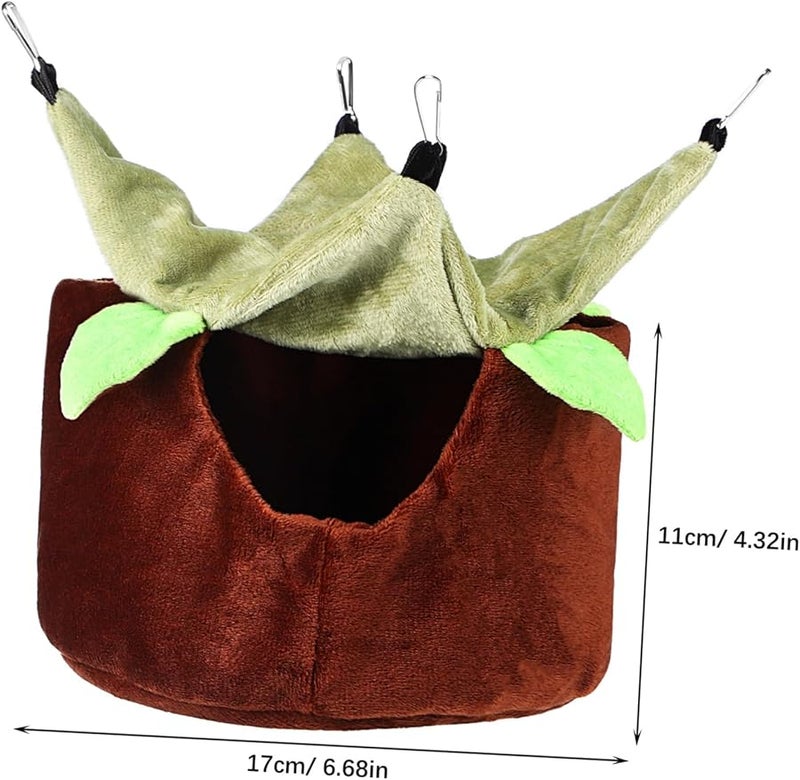 عصفور القهوة الملون أرجوحة سرير معلق دافئ للببغاوات والكوكاتيل عش شتوي - Image 2